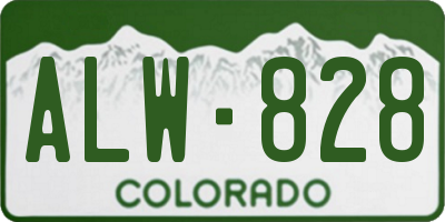 CO license plate ALW828