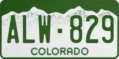 CO license plate ALW829