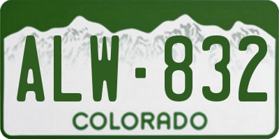 CO license plate ALW832