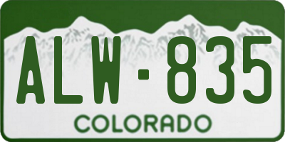CO license plate ALW835