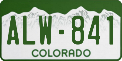 CO license plate ALW841