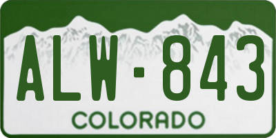 CO license plate ALW843