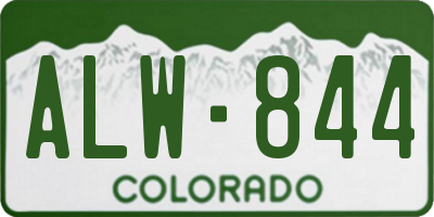 CO license plate ALW844