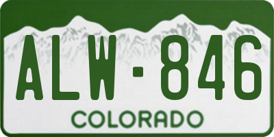 CO license plate ALW846