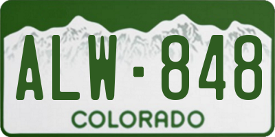 CO license plate ALW848