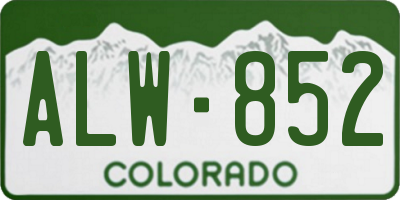 CO license plate ALW852