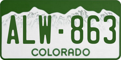 CO license plate ALW863
