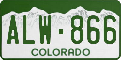 CO license plate ALW866