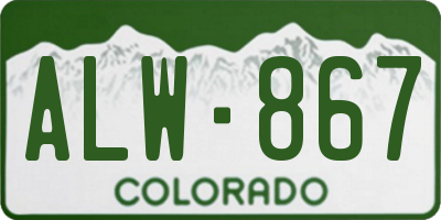 CO license plate ALW867