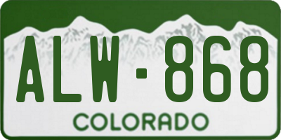 CO license plate ALW868