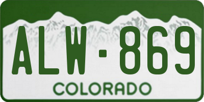 CO license plate ALW869