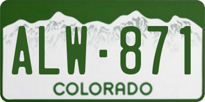 CO license plate ALW871