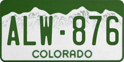 CO license plate ALW876