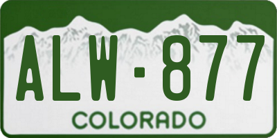 CO license plate ALW877
