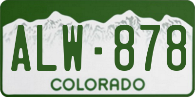 CO license plate ALW878