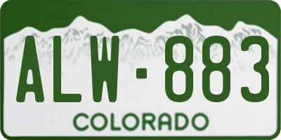 CO license plate ALW883