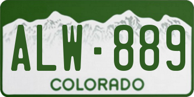 CO license plate ALW889
