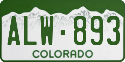 CO license plate ALW893