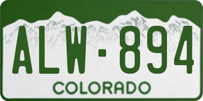 CO license plate ALW894