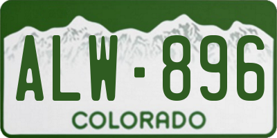 CO license plate ALW896