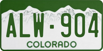 CO license plate ALW904