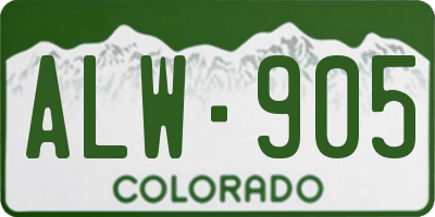 CO license plate ALW905