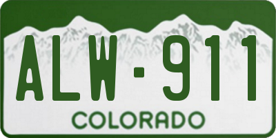 CO license plate ALW911