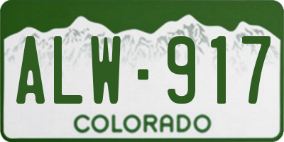 CO license plate ALW917