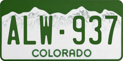 CO license plate ALW937