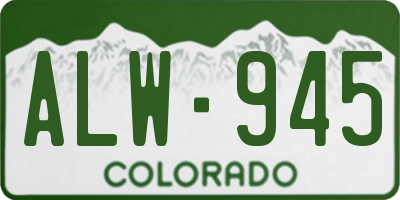 CO license plate ALW945