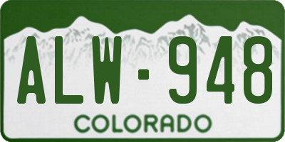 CO license plate ALW948
