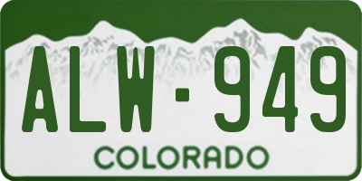 CO license plate ALW949