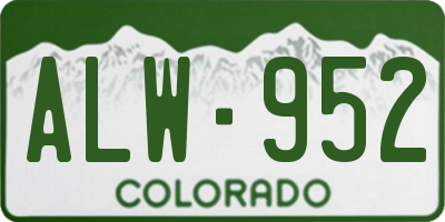 CO license plate ALW952