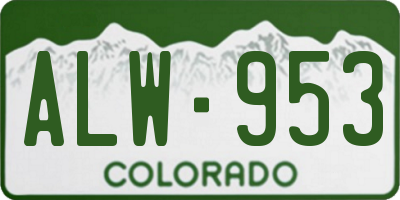 CO license plate ALW953