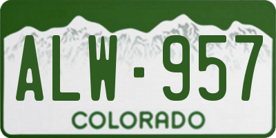 CO license plate ALW957