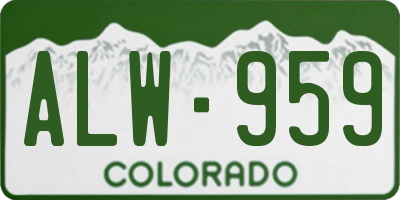 CO license plate ALW959