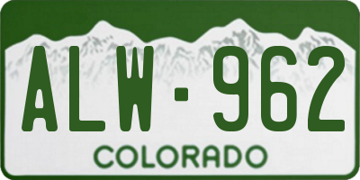 CO license plate ALW962