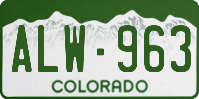 CO license plate ALW963