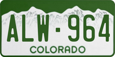 CO license plate ALW964