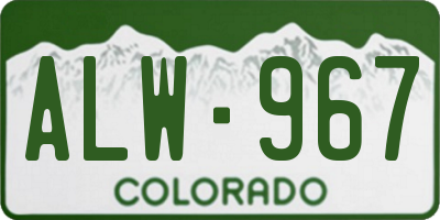 CO license plate ALW967