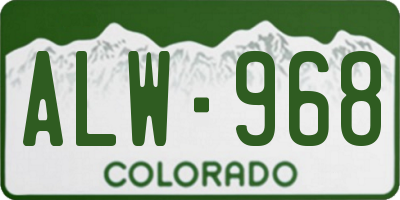 CO license plate ALW968