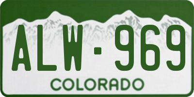 CO license plate ALW969