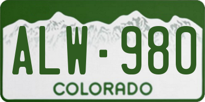 CO license plate ALW980