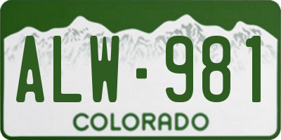 CO license plate ALW981