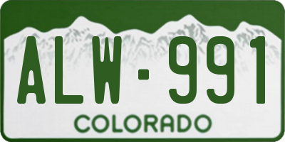 CO license plate ALW991