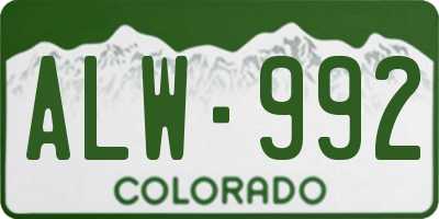CO license plate ALW992