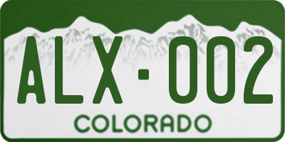 CO license plate ALX002