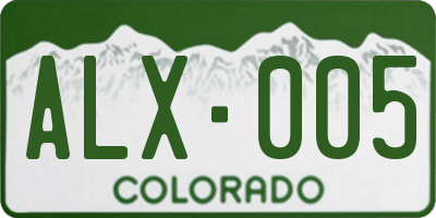 CO license plate ALX005