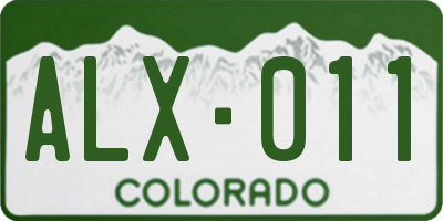 CO license plate ALX011