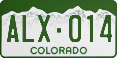 CO license plate ALX014